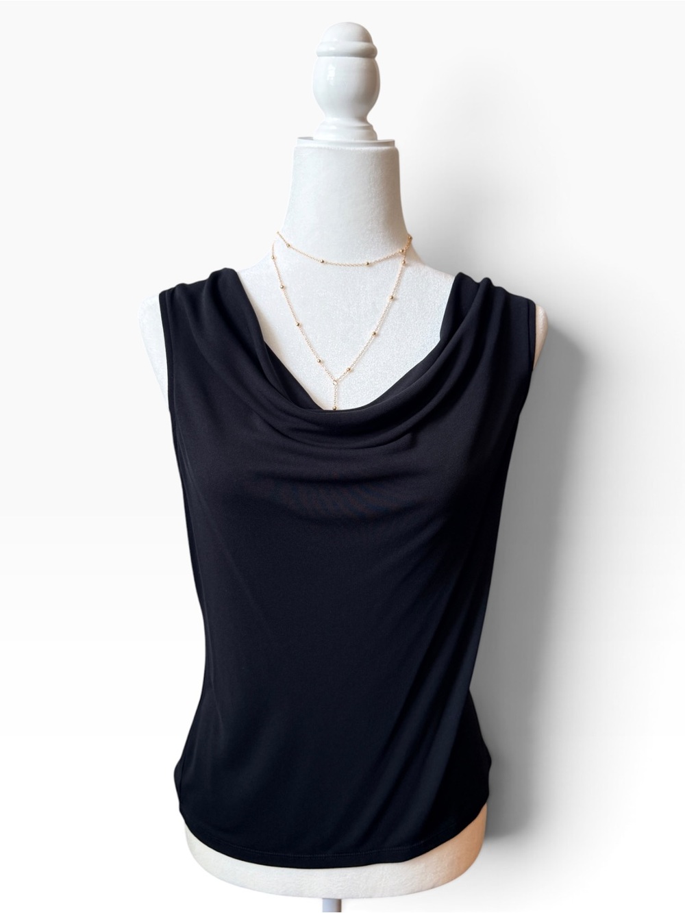 Banana Republic Black Draped Cowl Neck Camisole